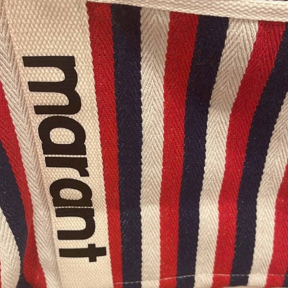 Isabel Marant Red and Blue Striped Tote - Picture 8 of 10